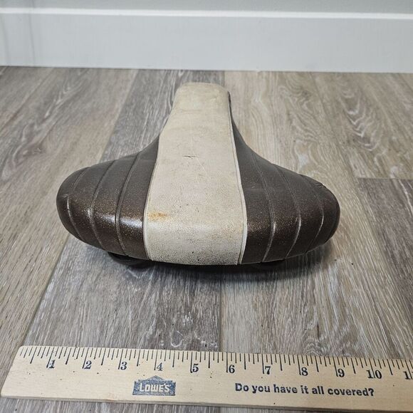 Persons Vintage Permco Dual Springs Saddle Seat Cruiser Colorblock Brown Tan - Picture 3 of 8